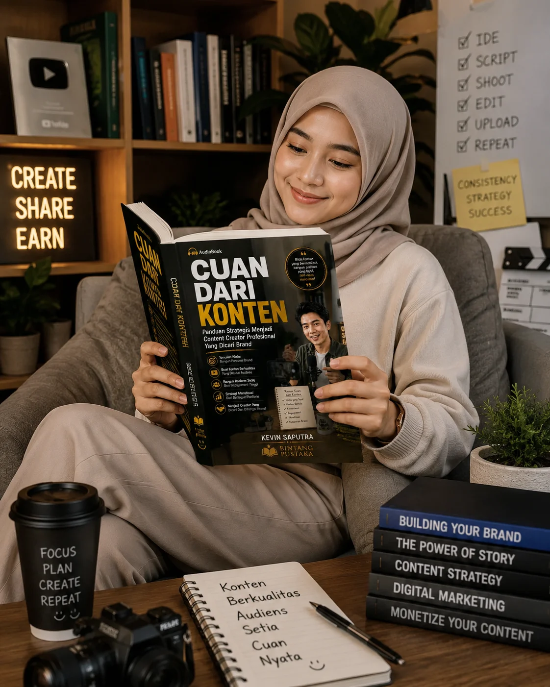 CUAN DARI KONTEN Panduan Strategis Menjadi Content Creator Profesional Yang Dicari Brand preview 1